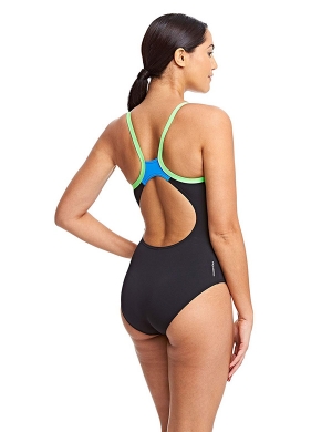 Zoggs Cannon Strikeback Swimsuit - Navy/Lime